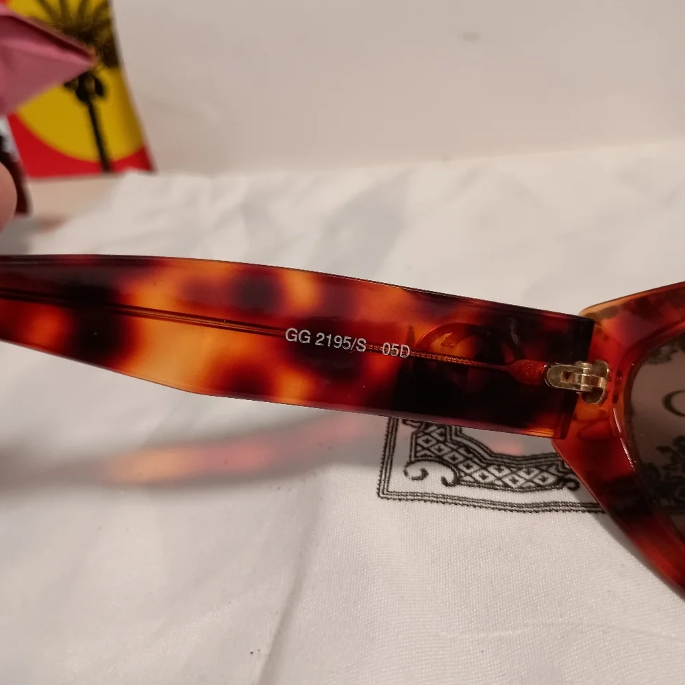 GUCCI GG Side Logo Tortoiseshell Pattern Sunglasses GG - Picture 6 of 10